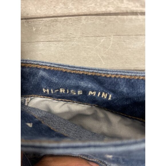 Women’s American eagle high-rise mini skirt medium wash distressed size 4 - Picture 9 of 10